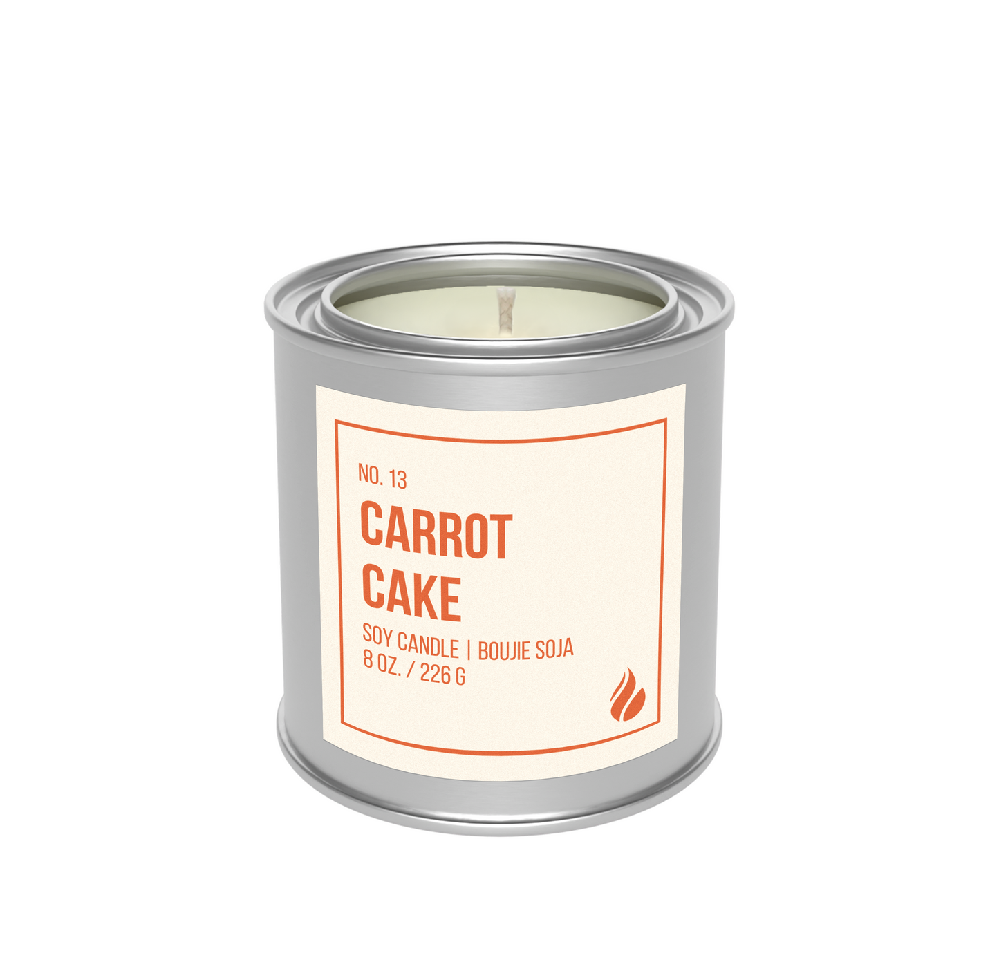 Picture of Carrot Cake Paint Can Candle against a blank white background.