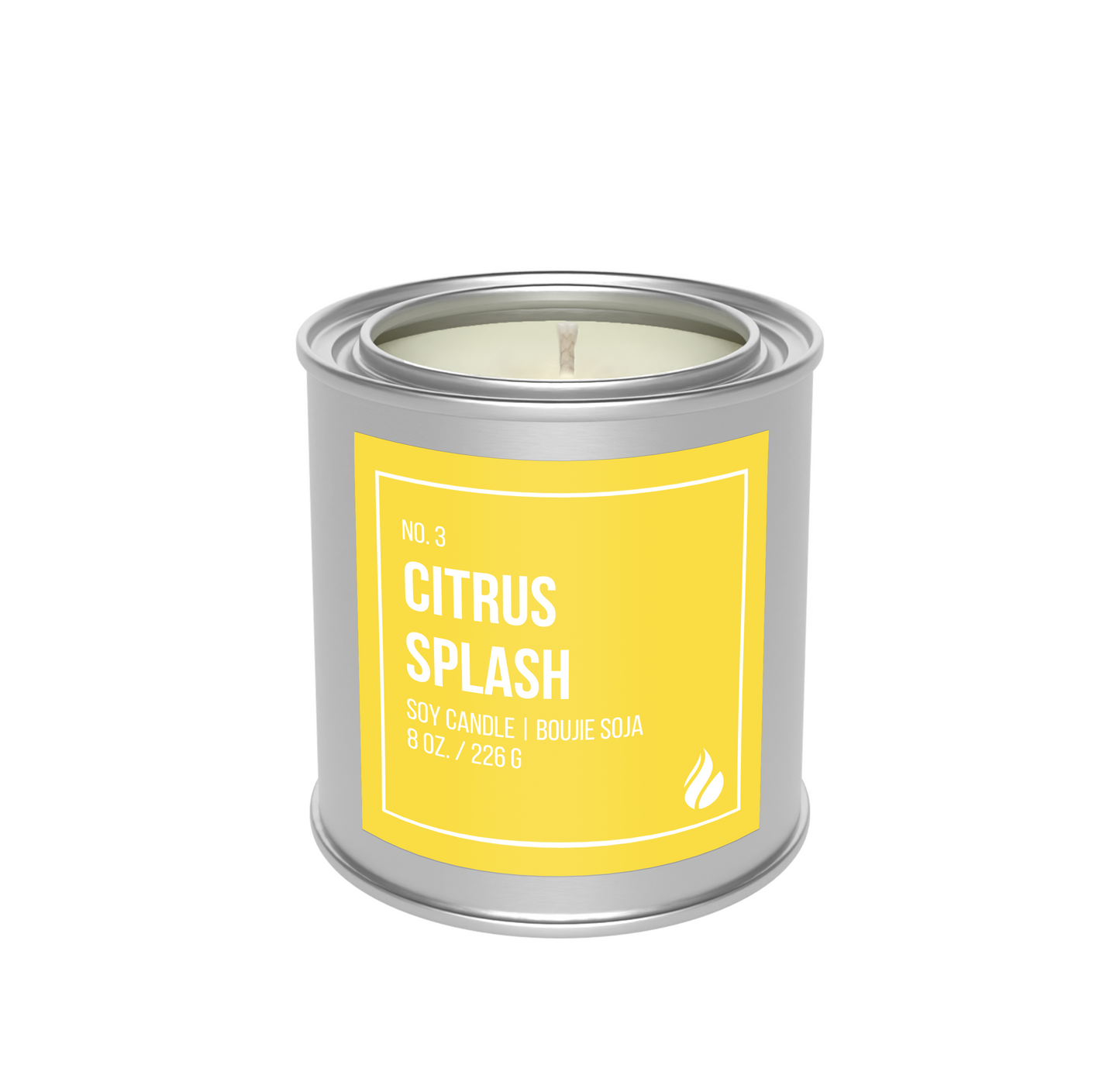 Picture of Citrus Splash Paint Can Candle against a blank white background.