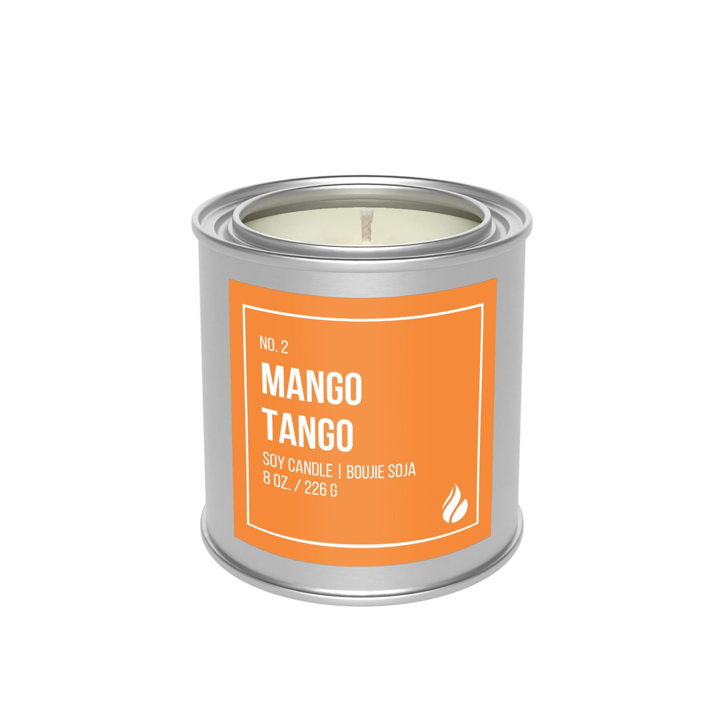 Picture of Mango Tango Paint Can Candle against a blank white background.
