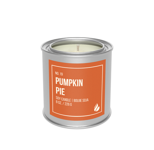 Picture of No. 19 - Pumpkin Pie candle mockup against a white background.