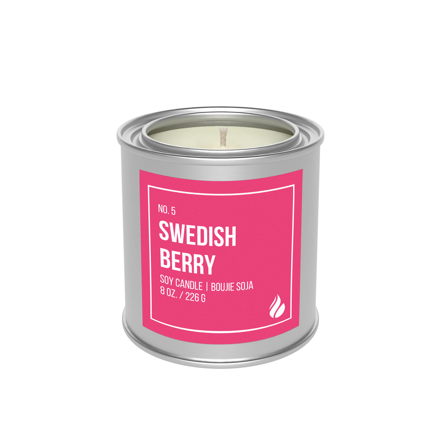 Picture of Swedish Berry Paint Can Candle against a blank white background.