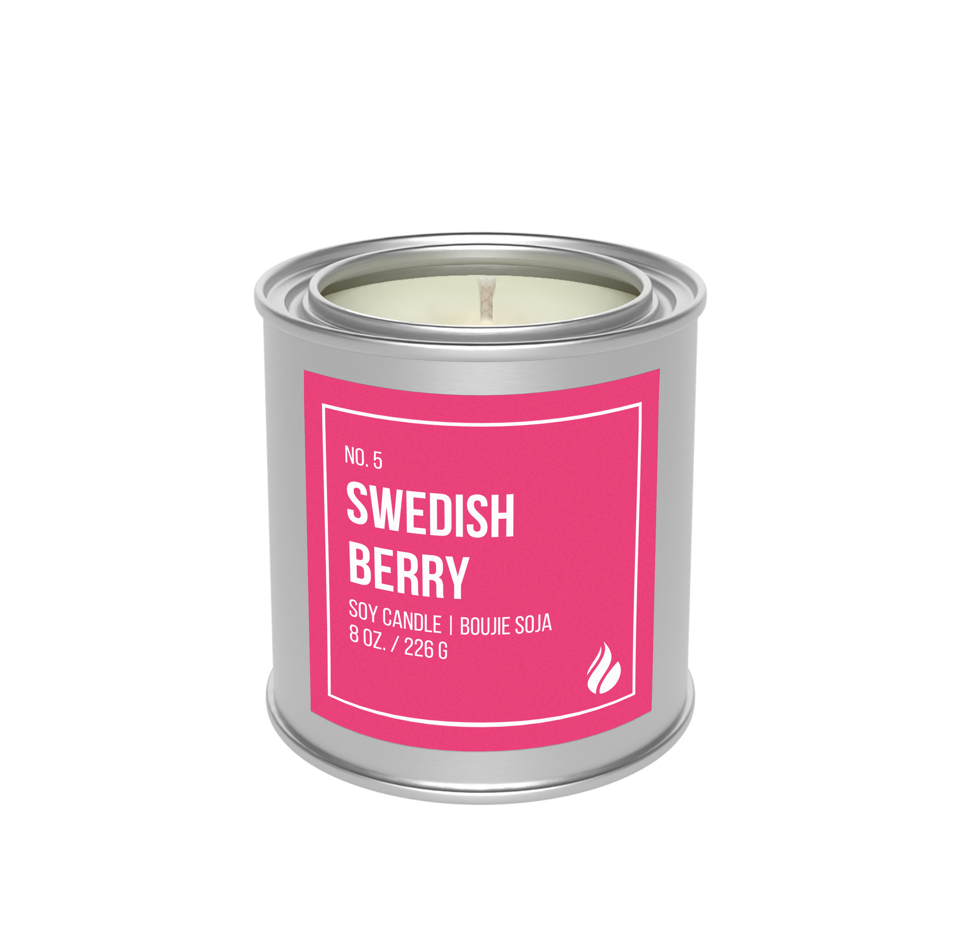 Picture of Swedish Berry Paint Can Candle against a blank white background.