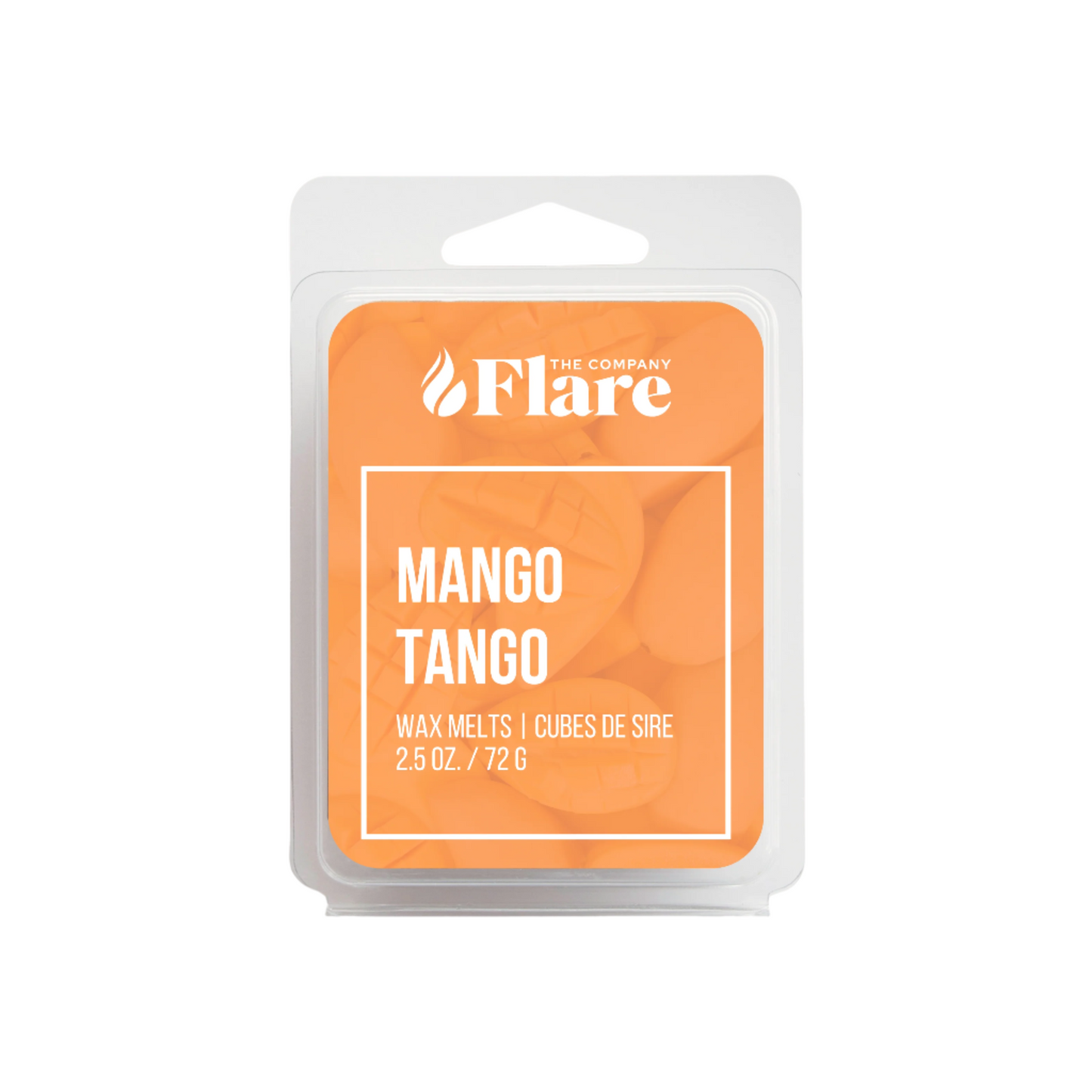 Picture of Mango Tango Wax melt against a white background.