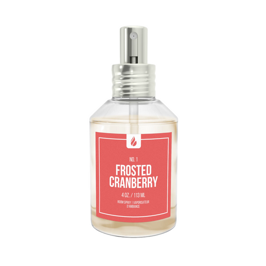 Picture of Frosted Cranberry Room Spray against White background.