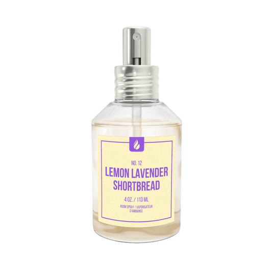 Picture of a Lemon Lavender Shortbread room spray against a white background.